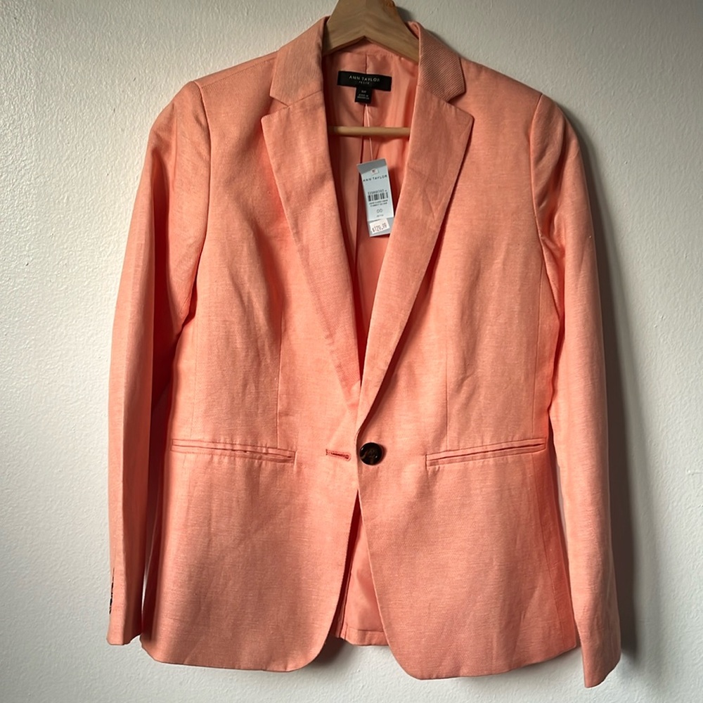 Orange Linen Ann Taylor Blazer 00P NWT